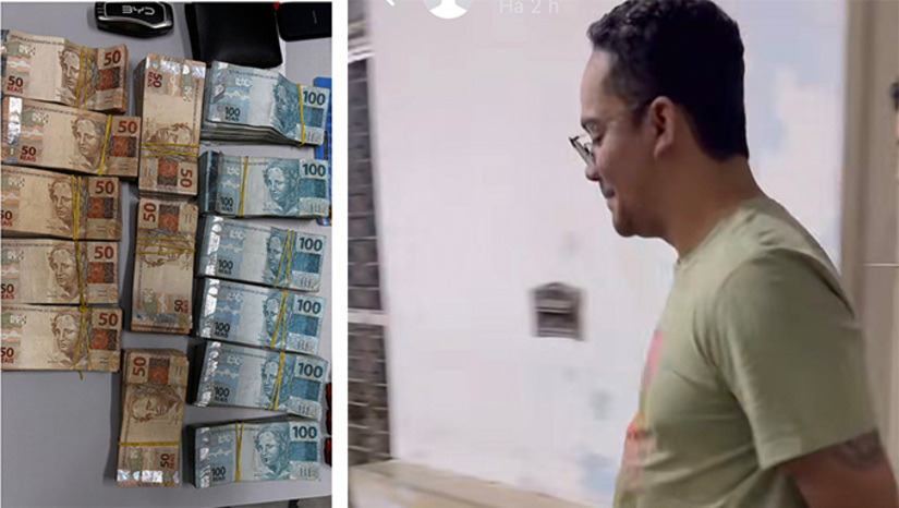 Imagem 1 - A prisão ocorreu na tarde da última sexta-feira (22), após a Polícia Civil monitorar a movimentação de Raffael Luan. A investigação, conduzida pelo delegado Paulo Torres de Oliveira, revelou que o suspeito estava realizando saques de grandes quantias em espécie. Um extrato bancário de 19 de agosto mostrou um saque de R$ 49.999,99. Na sexta-feira, ele voltou ao Banco Sicoob e sacou outros R$ 100 mil, momento que foi preso e na ocasião estava armado e terminou autuado. A prisão preventiva foi decretada na Audiência de Custódia, neste domingo, 24. Imagem 1 - A prisão ocorreu na tarde da última sexta-feira (22), após a Polícia Civil monitorar a movimentação de Raffael Luan. A investigação, conduzida pelo delegado Paulo Torres de Oliveira, revelou que o suspeito estava realizando saques de grandes quantias em espécie. Um extrato bancário de 19 de agosto mostrou um saque de R$ 49.999,99. Na sexta-feira, ele voltou ao Banco Sicoob e sacou outros R$ 100 mil, momento que foi preso e na ocasião estava armado e terminou autuado. A prisão preventiva foi decretada na Audiência de Custódia, neste domingo, 24.
