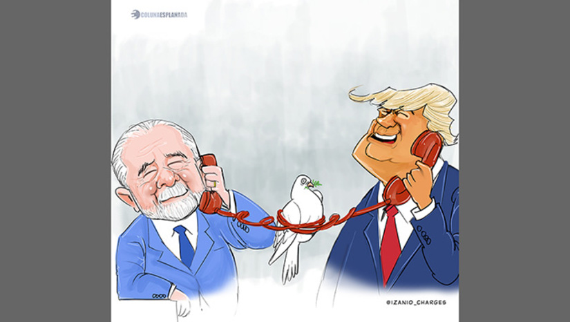 Imagem 1 -  Já os governistas tratam a ligação como vitória. O telefonema sigiloso preservou Lula de uma possível humilhação por parte de Trump – como já ocorrido com os presidentes da Ucrânia, África do Sul e Canadá. Lula se colocou à disposição para a possibilidade do encontro acontecer na Cúpula da Asean na Malásia, na COP30 no Brasil, ou até mesmo em uma viagem aos EUA.