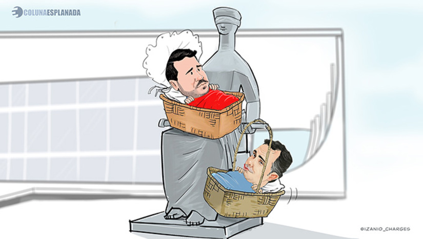   Há uma disputa velada entre padrinhos fortes para dois nomes que disputam a vaga deixada por Luiz Roberto Barroso no Supremo Tribunal Federal. Um cotado é o senador e ex-presidente do Congresso, Rodrigo Pacheco (PSD-MG), que costurou sigilosamente seu nome como representante da maioria dos senadores. Outro é o preferido do presidente Lula da Silva para o cargo, Jorge Messias, o advogado-geral da União. A despeito de Lula ter o poder de escolha, não sacramentou ainda o "Bessias" - ex-assessor jurídico de Dilma Rousseff - por temer a rejeição no plenário do Senado diante dos apoiadores de Pacheco.