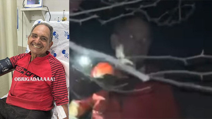 Imagem 1 -  Seu Dedé da Bodega havia saído de casa, como sempre fazia, para pedalar, por volta das 8h30 da manhã de domingo. Havia tomado o rumo da região de Passagem de Pedras. Ele conta que foi assaltado e se perdeu no caminho de volta a cidade de Mossoró. Foi socorrido pelo Corpo de Bombeiros para o Hospital, onde se constatou que ele passa bem, apesar do susto.