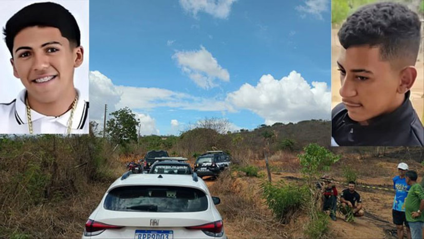 Imagem 1 - Pedro Rafael de Silva, de 19 anos, e Cleidione Douglas da Silva, de 17, haviam saído de casa, em Martins-RN, com destino a Serrinha dos Pintos-RN, numa motocicleta. Foi a última vez que a família teve contato com os dois. No dia seguindo, foi encontrado as sandálias. Nesta terça-feira, 23, os corpos foram encontrados numa cova rasa. A Polícia Civil instaurou inquérito para investigar o caso. Imagem 1 - Pedro Rafael de Silva, de 19 anos, e Cleidione Douglas da Silva, de 17, haviam saído de casa, em Martins-RN, com destino a Serrinha dos Pintos-RN, numa motocicleta. Foi a última vez que a família teve contato com os dois. No dia seguindo, foi encontrado as sandálias. Nesta terça-feira, 23, os corpos foram encontrados numa cova rasa. A Polícia Civil instaurou inquérito para investigar o caso.
