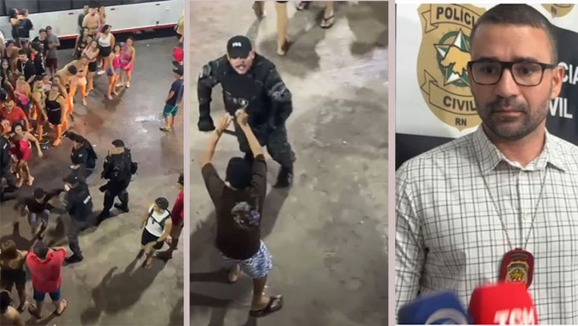Imagem 1 - O suspeito foi preso na delegacia, quando foi registrar um BO, alegando que está sendo ameaçado de morte por facções em função das agressões à pessoa com deficiência auditiva (Isaac Torres, de 29 anos) na festa de domingo, em Apodi-RN. Na Delegacia, os policiais perceberam que ele estava usando um telefone roubado e, ao revistar o carro dele, descobriram que havia uma pistola Ponto 40, de uso restrito. Foi preso, autuado e enviado para o presídio. Não cabe fiança. Imagem 1 - O suspeito foi preso na delegacia, quando foi registrar um BO, alegando que está sendo ameaçado de morte por facções em função das agressões à pessoa com deficiência auditiva (Isaac Torres, de 29 anos) na festa de domingo, em Apodi-RN. Na Delegacia, os policiais perceberam que ele estava usando um telefone roubado e, ao revistar o carro dele, descobriram que havia uma pistola Ponto 40, de uso restrito. Foi preso, autuado e enviado para o presídio. Não cabe fiança.