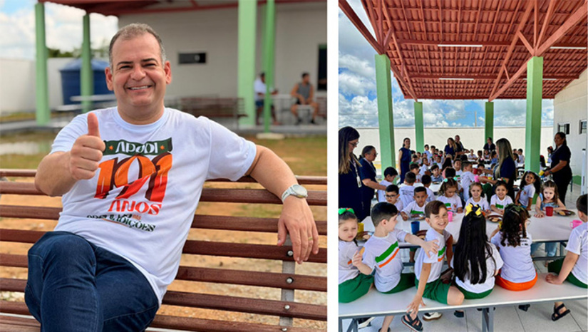 Imagem 1 - Com uma estrutura moderna, a escola recebeu mais de R$ 1,5 milhão em investimentos. O aporte financeiro permitiu a climatização total das salas, aquisição de mobiliário moderno e a criação de espaços essenciais, como refeitório, banheiros adaptados e área de lazer. Para o prefeito Sabino Neto, a entrega é a materialização de um planejamento sério. "Estamos trabalhando para que nossas crianças tenham acesso a uma estrutura digna, transformando a realidade local através do ensino", destacou o gestor. Imagem 1 - Com uma estrutura moderna, a escola recebeu mais de R$ 1,5 milhão em investimentos. O aporte financeiro permitiu a climatização total das salas, aquisição de mobiliário moderno e a criação de espaços essenciais, como refeitório, banheiros adaptados e área de lazer. Para o prefeito Sabino Neto, a entrega é a materialização de um planejamento sério. "Estamos trabalhando para que nossas crianças tenham acesso a uma estrutura digna, transformando a realidade local através do ensino", destacou o gestor.