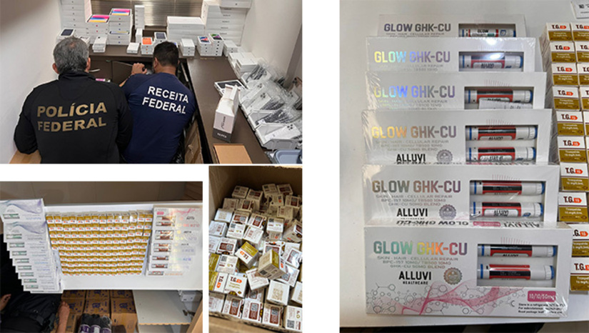   Os 16 policiais federais e 3 agentes da Receita Federal receberam a missão de cumprir três mandados de busca e apreensão, num inquérito sobre sonegação de impostos, em salas comerciais de uma empresa que funcionava sob a fachada de assistência técnica, em Natal.  No local, foram apreendidos celulares, tablets, computadores e acessórios sem documentação fiscal. Nas buscas, os policiais encontraram também uma grande quantidade de produtos terapêuticos e estéticos (canetas emagrecedoras) sem registro no Brasil, que, inclusive, estavam armazenados em locais inadequados.