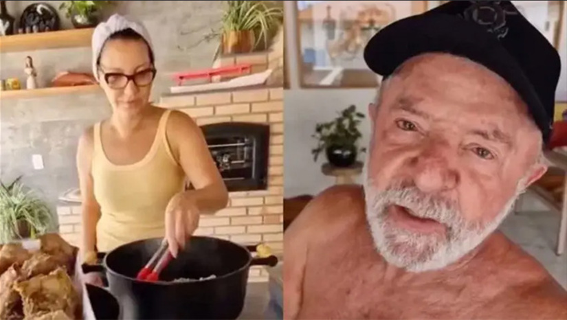 Imagem 1 - Os videos seria para aumentar o engajamento nas redes sociais do presidente, mas, corre que, o staff a considera um desastre quando assume o roteiro – vide o caso da carne de paca (animal proibido para abate e consumo) na Granja do Torto e, anos atrás, ao mostrar Lula de camisa social atrás do fogão num apartamento, mas o reflexo do vidro de um forno revelou que estava de cueca-calção. A turma das redes, que adora “cancelar”, não perdoaria esse amadorismo. Imagem 1 - Os videos seria para aumentar o engajamento nas redes sociais do presidente, mas, corre que, o staff a considera um desastre quando assume o roteiro – vide o caso da carne de paca (animal proibido para abate e consumo) na Granja do Torto e, anos atrás, ao mostrar Lula de camisa social atrás do fogão num apartamento, mas o reflexo do vidro de um forno revelou que estava de cueca-calção. A turma das redes, que adora “cancelar”, não perdoaria esse amadorismo.