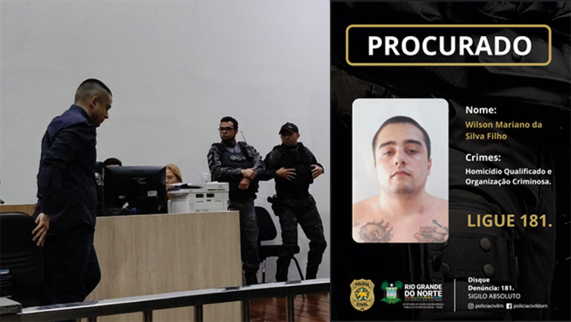 Imagem 1 - Suspeito é o homicida Wilson Mariano da Silva Filho, de 26 anos, que há poucos dias esteve no banco dos réus para ser julgado pelo assassinato do tatuador Ariel Ribeiro Dantas de Lima, crime este ocorrido no dia 7 de fevereiro de 2023, no bairro Boa Vista. Por este crime, Wilson Filho pegou pena branca de 7 anos e 8 meses de prisão. Com relação ao atentado, segundo as investigações, Wilson Filho era o condutor do Corola blindado, na noite de segunda-feira, dia 15 de junho de 2026, em frente a UPA do Grande Alto São Manoel, em Mossoró. A Policia divulgou a foto do homicida e pede informações a população, através do 181, para localizá-lo e prendê-lo. Imagem 1 - Suspeito é o homicida Wilson Mariano da Silva Filho, de 26 anos, que há poucos dias esteve no banco dos réus para ser julgado pelo assassinato do tatuador Ariel Ribeiro Dantas de Lima, crime este ocorrido no dia 7 de fevereiro de 2023, no bairro Boa Vista. Por este crime, Wilson Filho pegou pena branca de 7 anos e 8 meses de prisão. Com relação ao atentado, segundo as investigações, Wilson Filho era o condutor do Corola blindado, na noite de segunda-feira, dia 15 de junho de 2026, em frente a UPA do Grande Alto São Manoel, em Mossoró. A Policia divulgou a foto do homicida e pede informações a população, através do 181, para localizá-lo e prendê-lo.