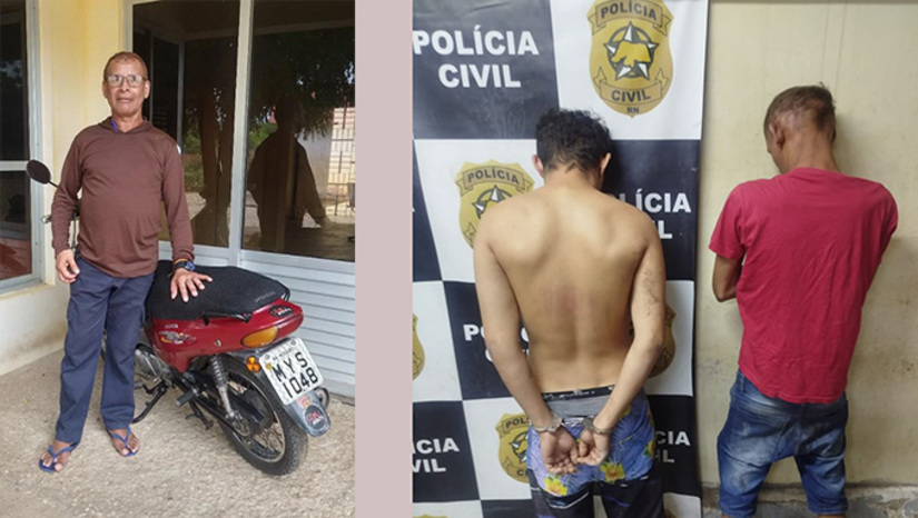   O plantão do Tribunal de Justiça do Estado homologou o flagrante contra Ismael Lima dos Santos, de 22 anos, e Moisés da Silva Lima, de 23 anos, pelo latrocínio do recepcionista Luiz Fernandes de Sousa, de 63 anos, ocorrido na tarde de sexta-feira, dia 17, no bairro Boa Vista, em Mossoró. Na mesma audiência, a juíza de plantão Luara Holanda Rosado Fernandes decretou a prisão preventiva dos acusados, que estão sujeitos a penas de 12 a 30 anos de reclusão.