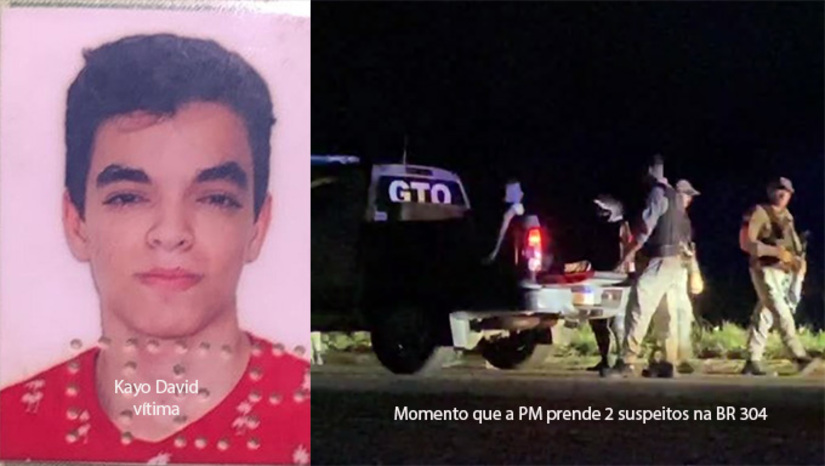   A vítima é o estoquista Kaio David Moreira da Costa, de 24 anos, residente no bairro Costa e Silva, que foi morto com vários tiros na Rua Lauro Leite de Souza, no bairro Nova Betânia, na noite desta quarta-feira, 22, em Mossoró-RN. A PM prendeu Luis Henrique Lopes Freire, de 21 aos, e Luis Gustavo de Melo Oliveira, de 19 anos, em atitude suspeita, na BR 304, e na delegacia, foi descoberto indícios de que seriam os autores do assassinato de Kayo David.