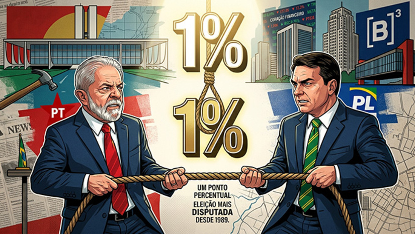   Analistas do mercado e investidores paulistanos, do coração financeiro do País, avaliam que quem aparecer na frente dia 4 de outubro ganha a eleição presidencial. E nessas análises eles apontam que a diferença será de apenas um ponto percentual dos votos, para o presidente Lula da Silva (PT) ou para o senador Flávio Bolsonaro (PL). Ou seja, quem aparecer atrás na apuração não vira mais. Apostam que haverá onda de apoio para um ou outro. Também consideram que será a eleição mais disputada desde 1989. Veja mais na COLUNA ESPLANADA