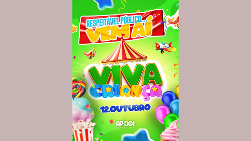   A Prefeitura de Apodi-RN realizará, na próxima segunda-feira (12), mais uma edição do Viva Criança, uma grande festa preparada especialmente para a criançada. O evento acontece a partir das 17h, na Praça Dom José Freire, com uma programação que reúne cultura, entretenimento, música e atividades de inclusão para as crianças e suas famílias. Queremos que cada criança de Apodi tenha um dia especial, com muita alegria, brincadeira e momentos para guardar na memória. Estamos preparando tudo com muito carinho para receber as famílias”, destacou o prefeito Sabino.