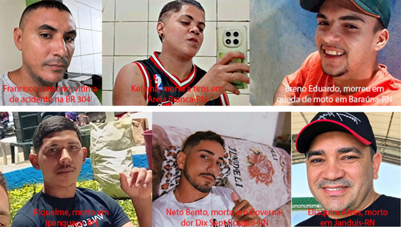   Os acidentes aconteceram na BR-304, perto de Fernando Pedrosa (RN), e na cidade de Baraúna (RN). Já os assassinatos foram registrados em Areia Branca (RN), Ipanguaçu (RN), Governador Dix-Sept Rosado (RN) e Janduís (RN). No caso de Ipanguaçu, os assassinos levaram a cabeça da vítima. Em Governador Dix-Sept Rosado, o pai da vítima também foi baleado. Em Janduís, as primeiras informações indicam que uma discussão política resultou na agressão e morte. Todos os casos estão sendo investigados pela Polícia Civil.