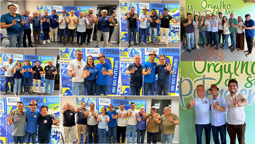   A sucessiva chegada de prefeitos, vice-prefeitos, vereadores e lideranças de diferentes matizes políticas reforça a onda crescente de apoios ao projeto de Allyson Bezerra para o Rio Grande do Norte, ampliando a representatividade da campanha em todo o território potiguar, ficou ainda mais intensa com o apoio declarado do prefeito de Natal, Paulinho Freire e toda sua bancada. Em sua grande maioria, os gestores que estão aderindo a campanha de Allyson Bezerra, justificam dizendo que se trata de uma proposta de gestão em parceria com os municípios e o candidato Cadu de Lula é apoiado por uma gestão que está retendo os recursos dos municípios. Tem também que explique dizendo que Allyson Bezerra tomou uma posição democrática, respeitando o voto do eleitor para presidente, pensando na estruturação o Rio Grande do Norte, seja qual for o presidente eleito no próximo dia 25 de outubro. 