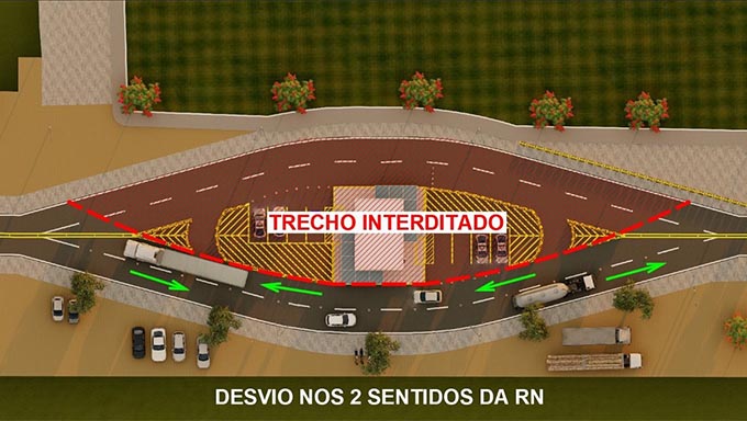 Imagem 1 -  Motoristas devem ficar atentos com o início das obras do novo posto na RN 117